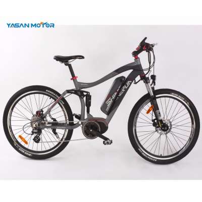 Most Popular Full Suspension Electric Bike 350W Centre Controller Mid Drive Motor Bicycle